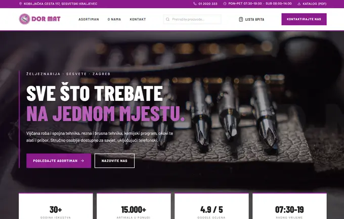 Dor-Mat — naslovnica web stranice