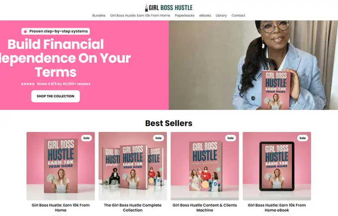 Girl Boss Hustle — naslovnica web stranice