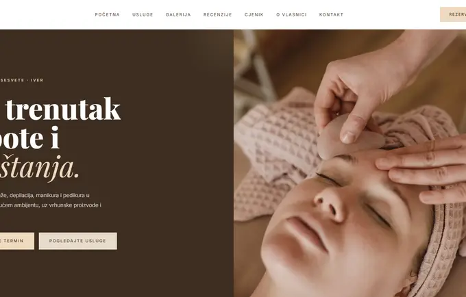 Lunèa Beauty Salon — naslovnica web stranice