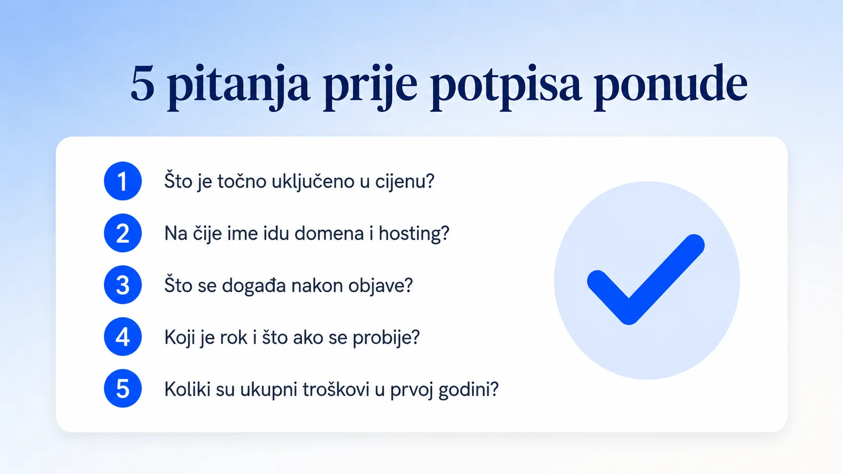 Pet pitanja za usporedbu ponuda za izradu web stranice