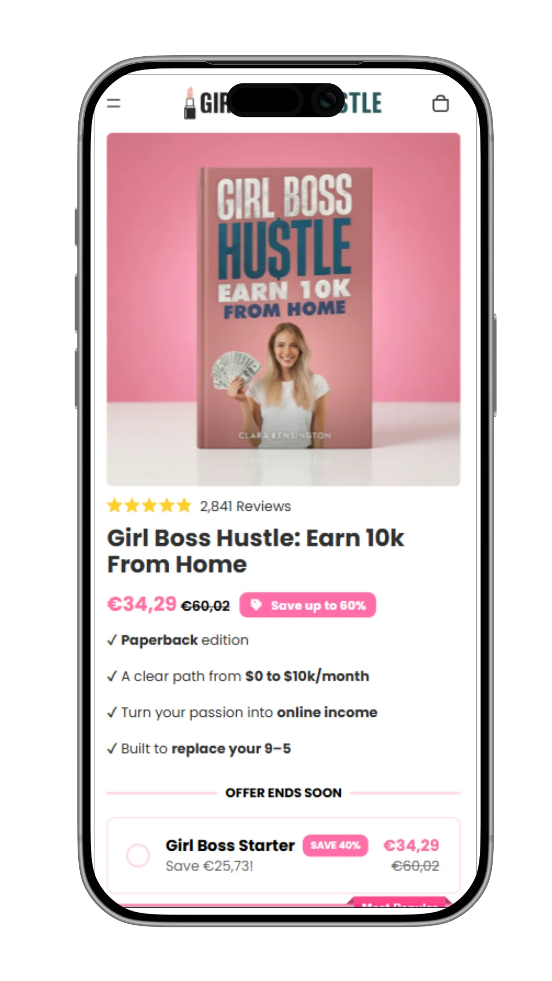 Girl Boss Hustle mobile view
