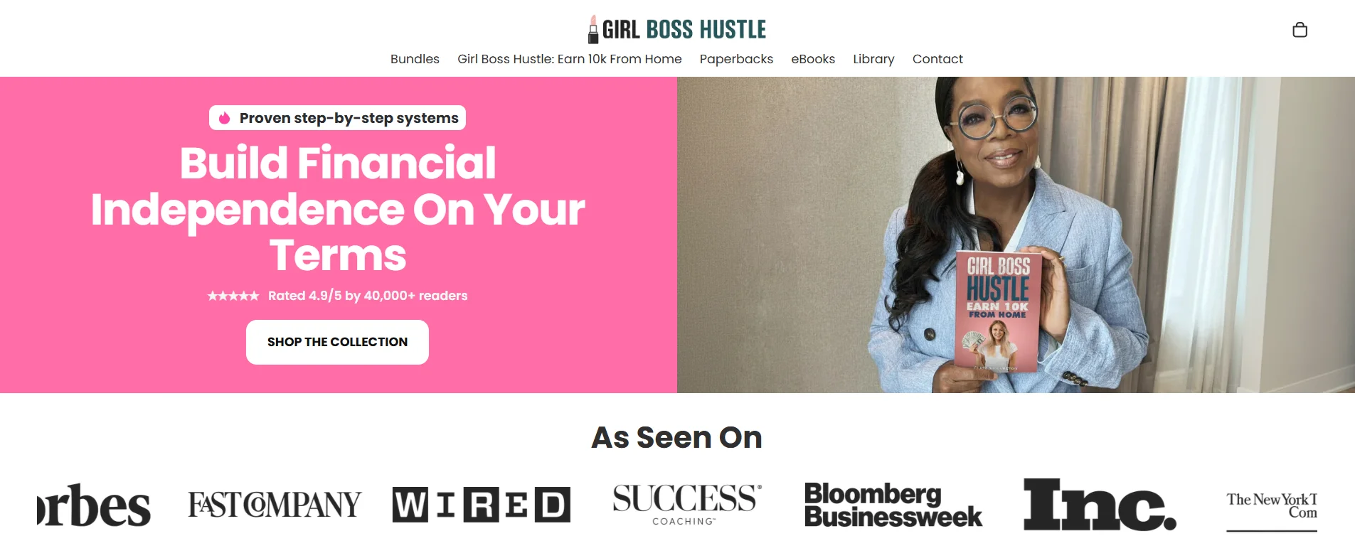 Girl Boss Hustle custom Shopify store design by Snuki Digital