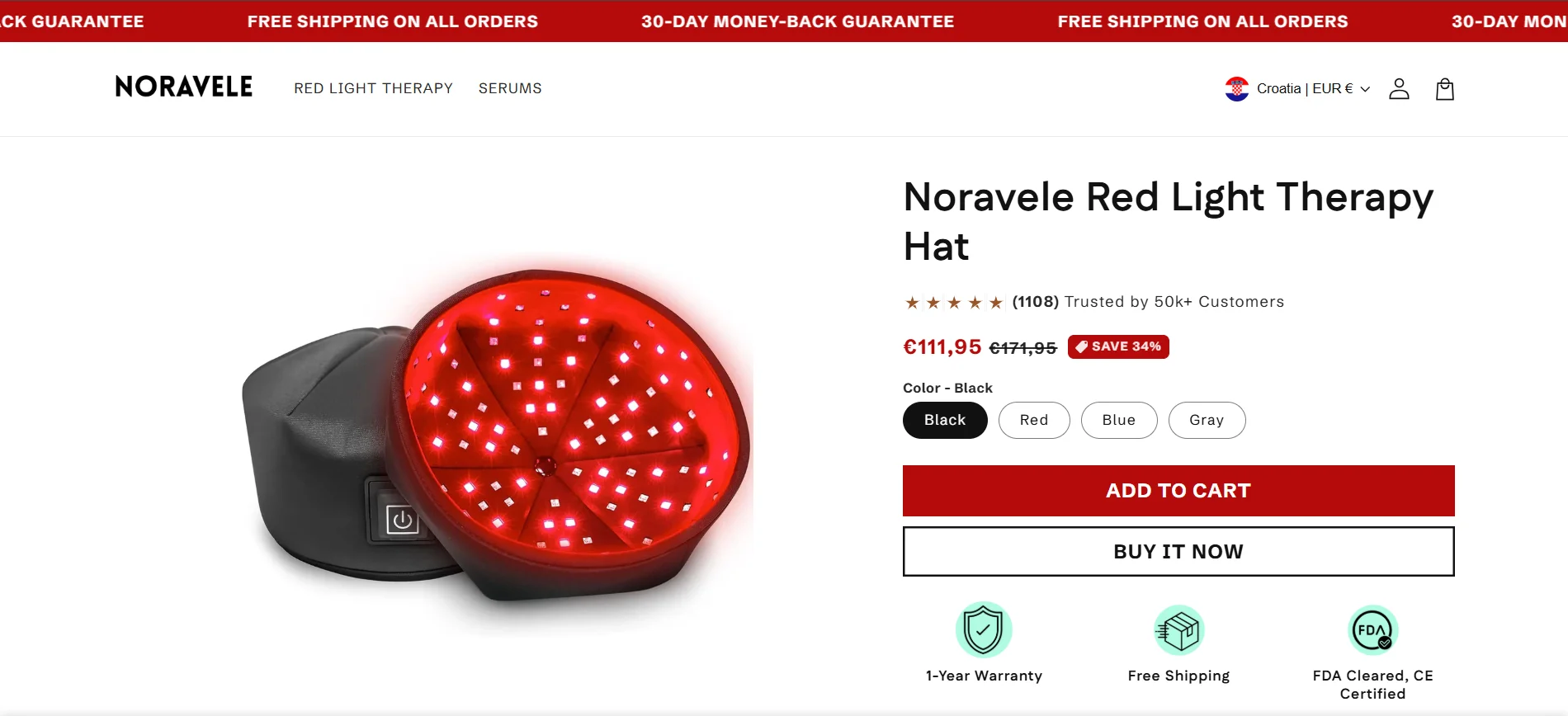 Noravele new product page