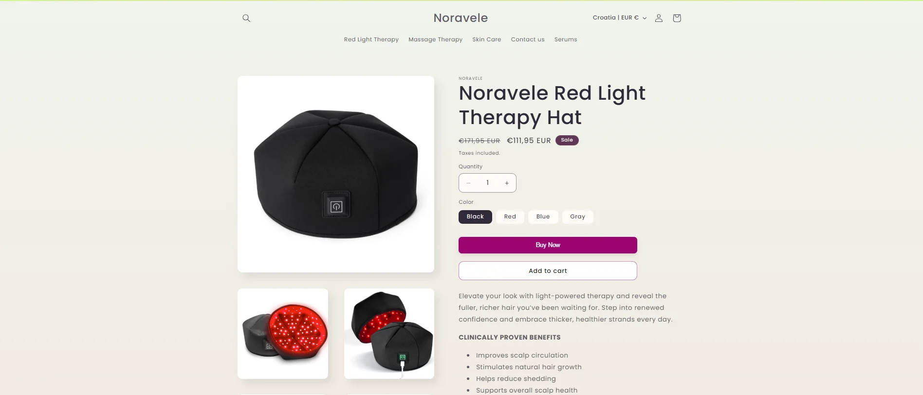 Noravele old product page