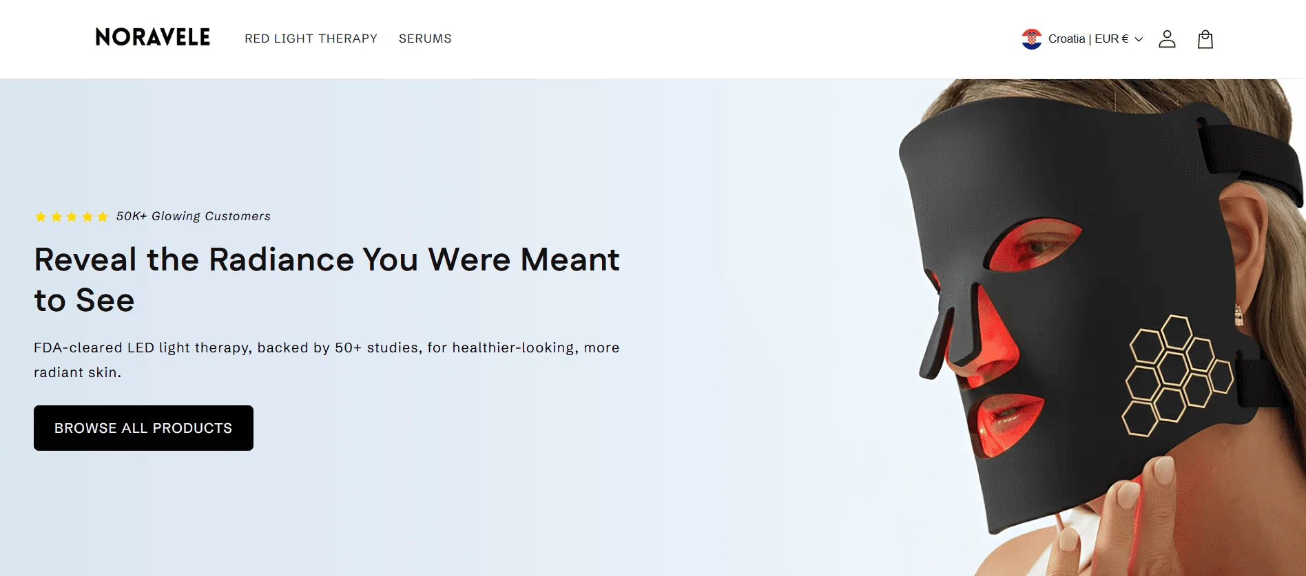 Noravele premium Shopify ecommerce store design by Snuki Digital